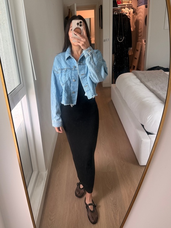 Zara Jackets & Blazers - Zara Light Blue Cropped Denim Jacket Tapered with Raw Edges XS